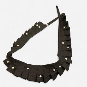 Handmade Black pleated belt with silver studs